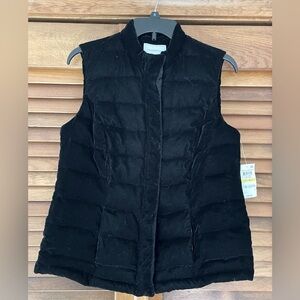 Charter Club Black Velvet Quilted Vest - NWT